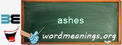 WordMeaning blackboard for ashes